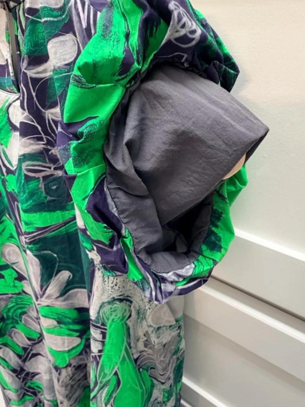 JNBY Girls' Green Floral Bubble Dress